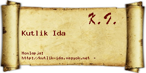 Kutlik Ida névjegykártya