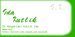 ida kutlik business card